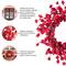 Glitzhome® 14"D Christmas Mini Red Berries Wreath Set